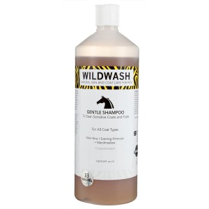 Delikatny szampon dla koni do sierści wrażliwej i źrebiąt WildWash Horse (1 L koncentrat)