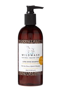 Nabłyszczający szampon dla koni o sierści kasztanowej gniadej karej WildWash Horse UltraShine300ml